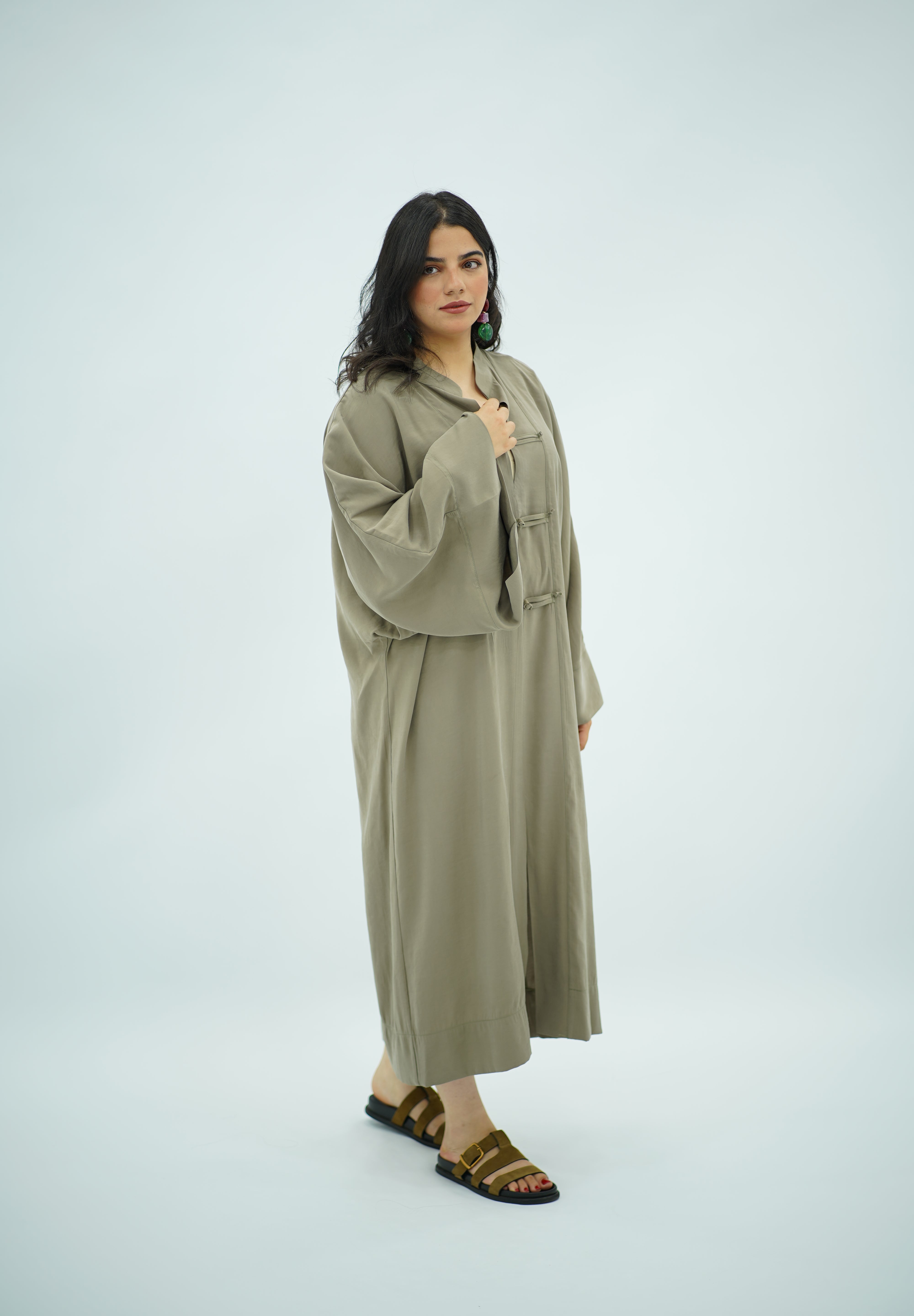 Gandoura en Tencel Vert Kaki