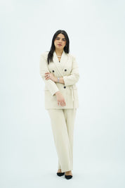 Tailleur Blanc cassé Ceinturé