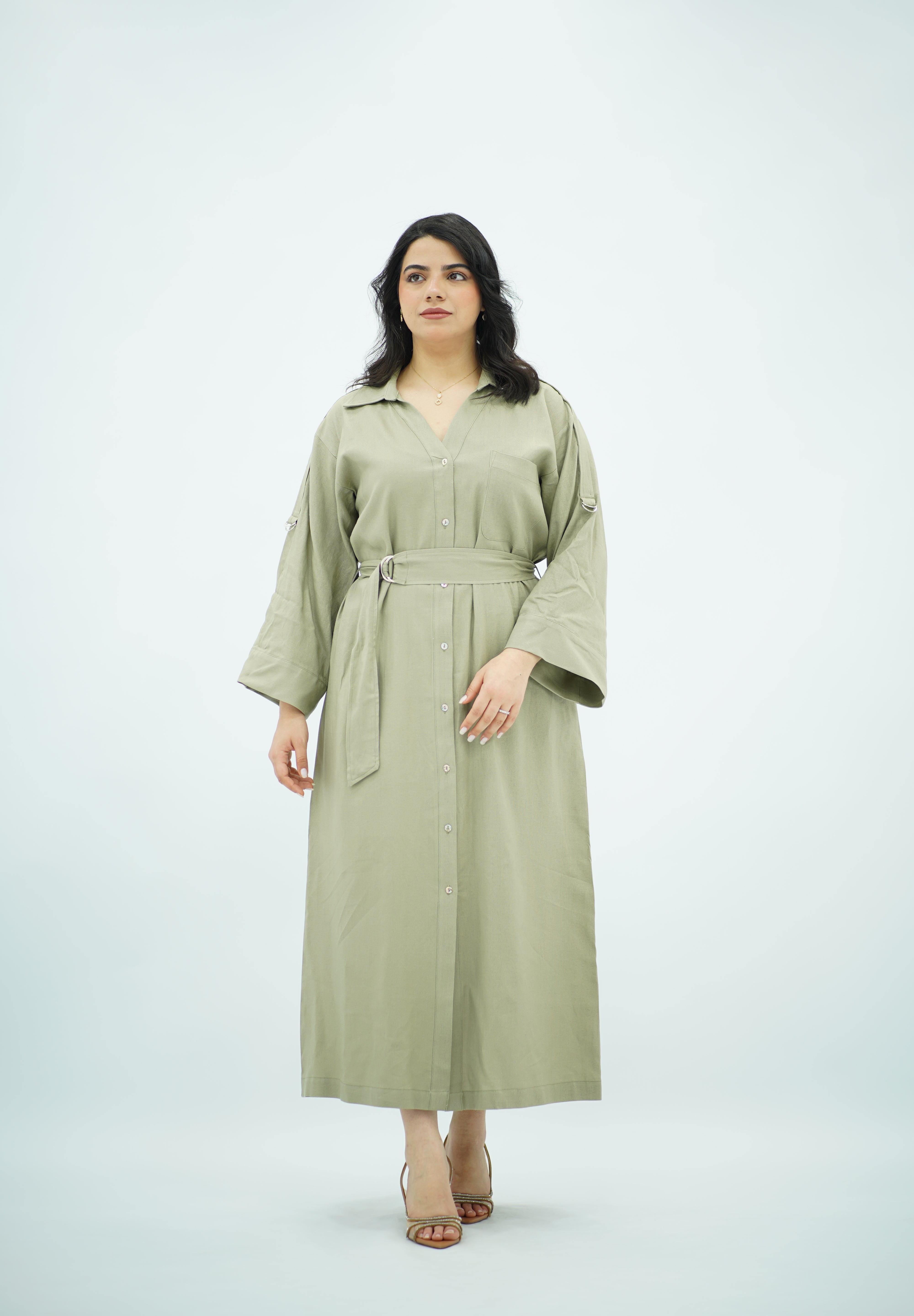 Robe en Lin Vert eau