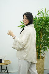 Chemise oversize en Lin Rayé