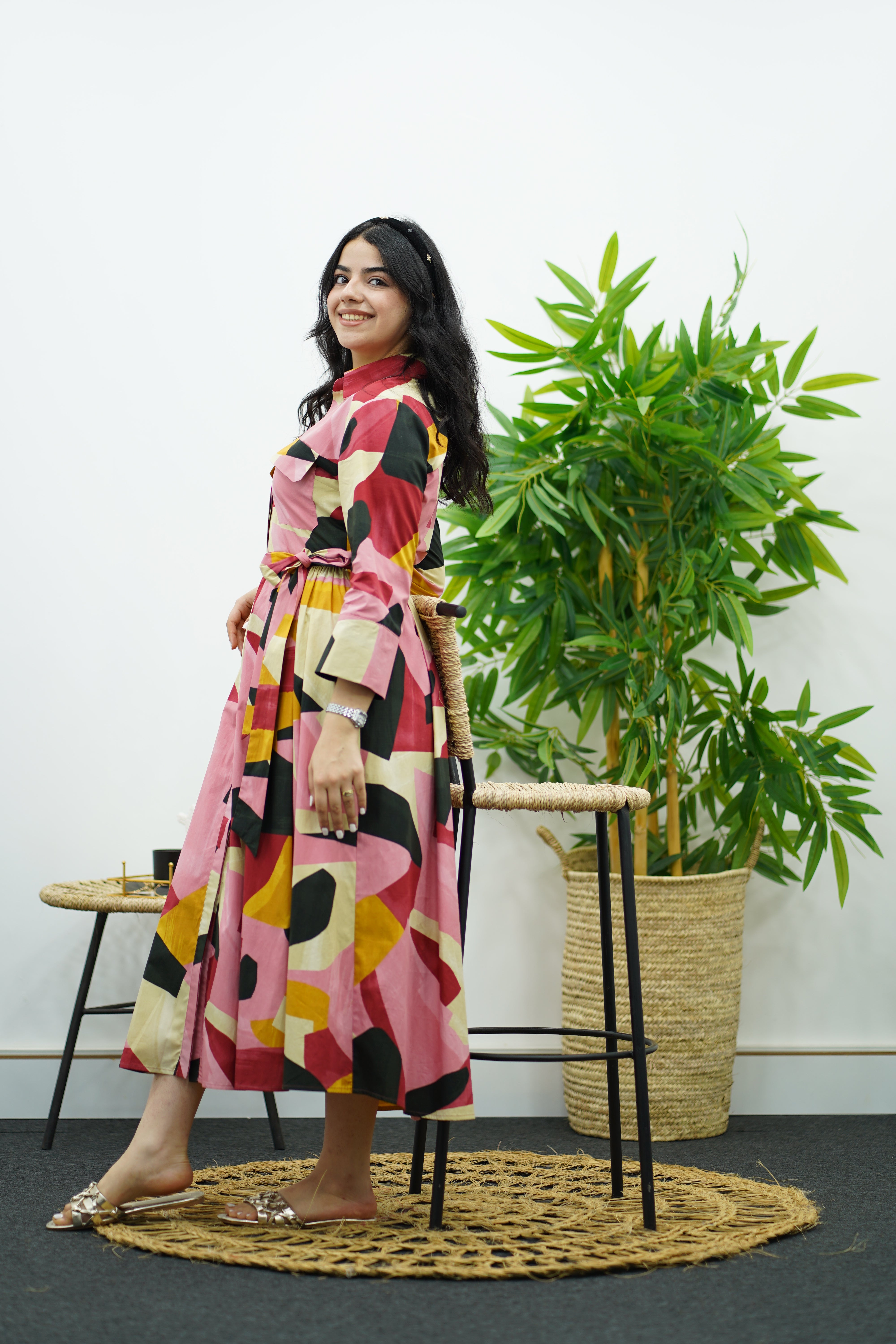 Robe Graphique Multicolore