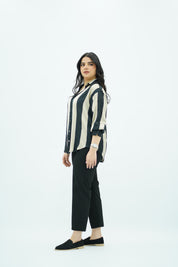 Chemise En Satin Rayé