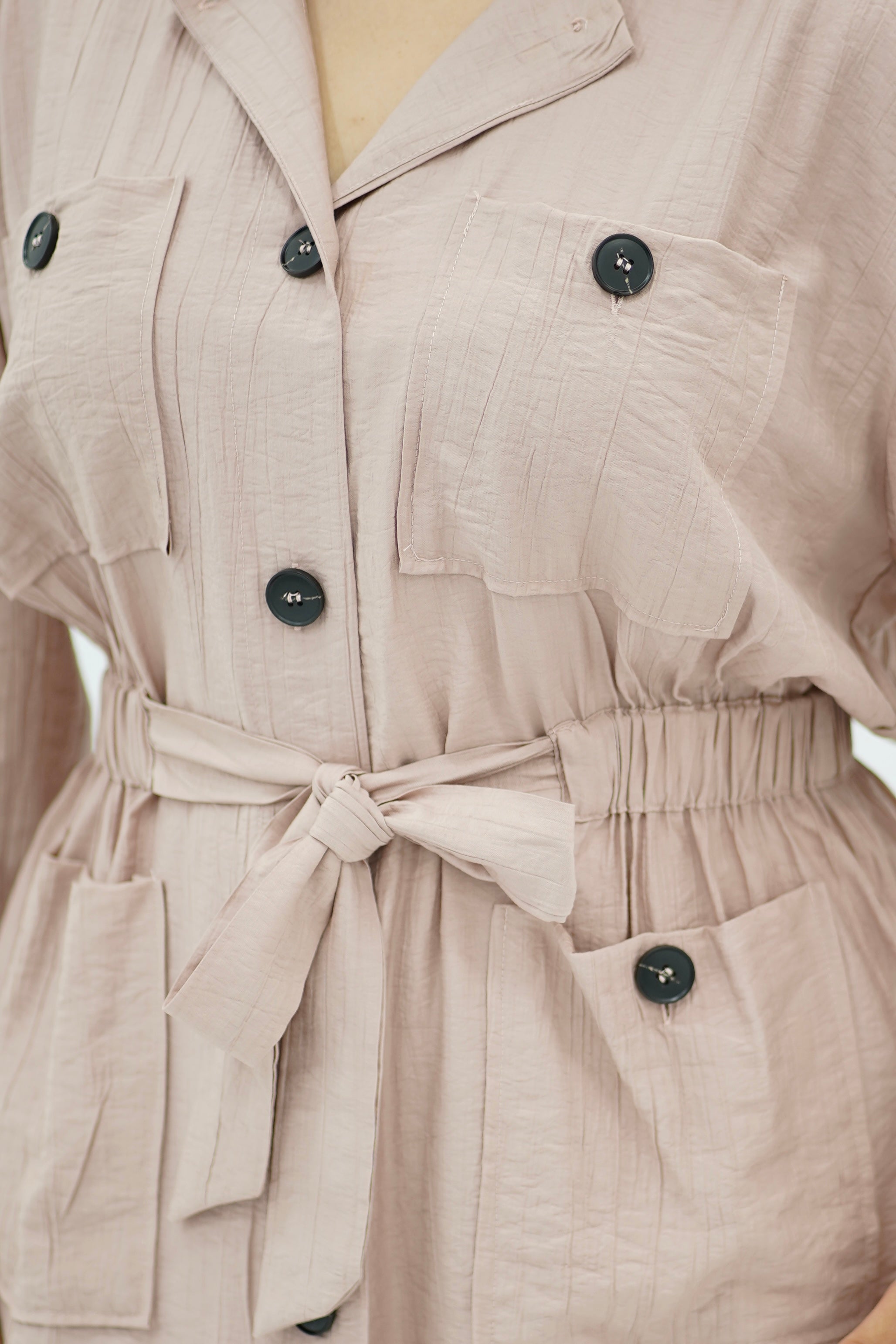 Ensemble fluide ceinturé Rose poudré