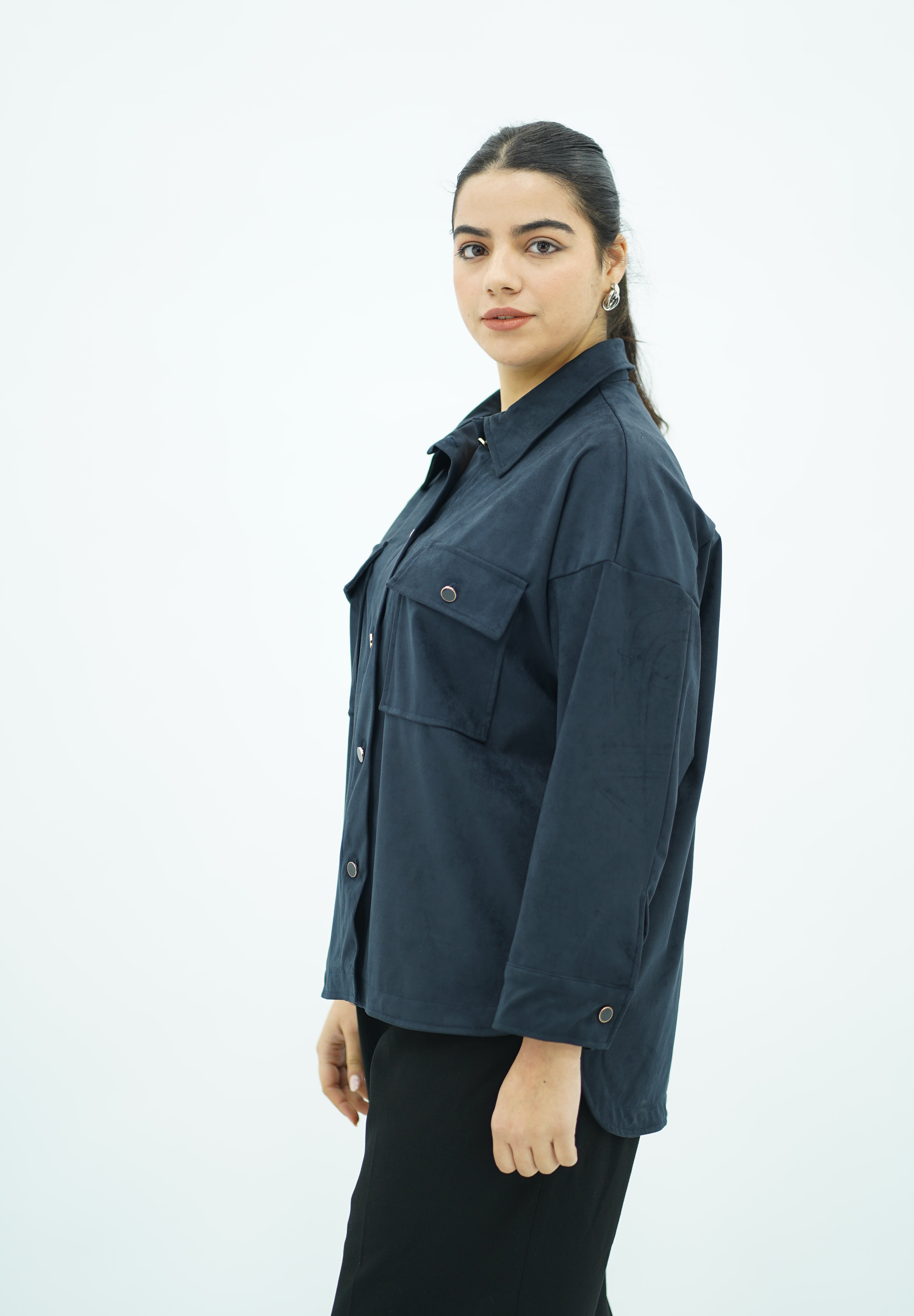 Surchemise Bleu nuit en Faux Daim