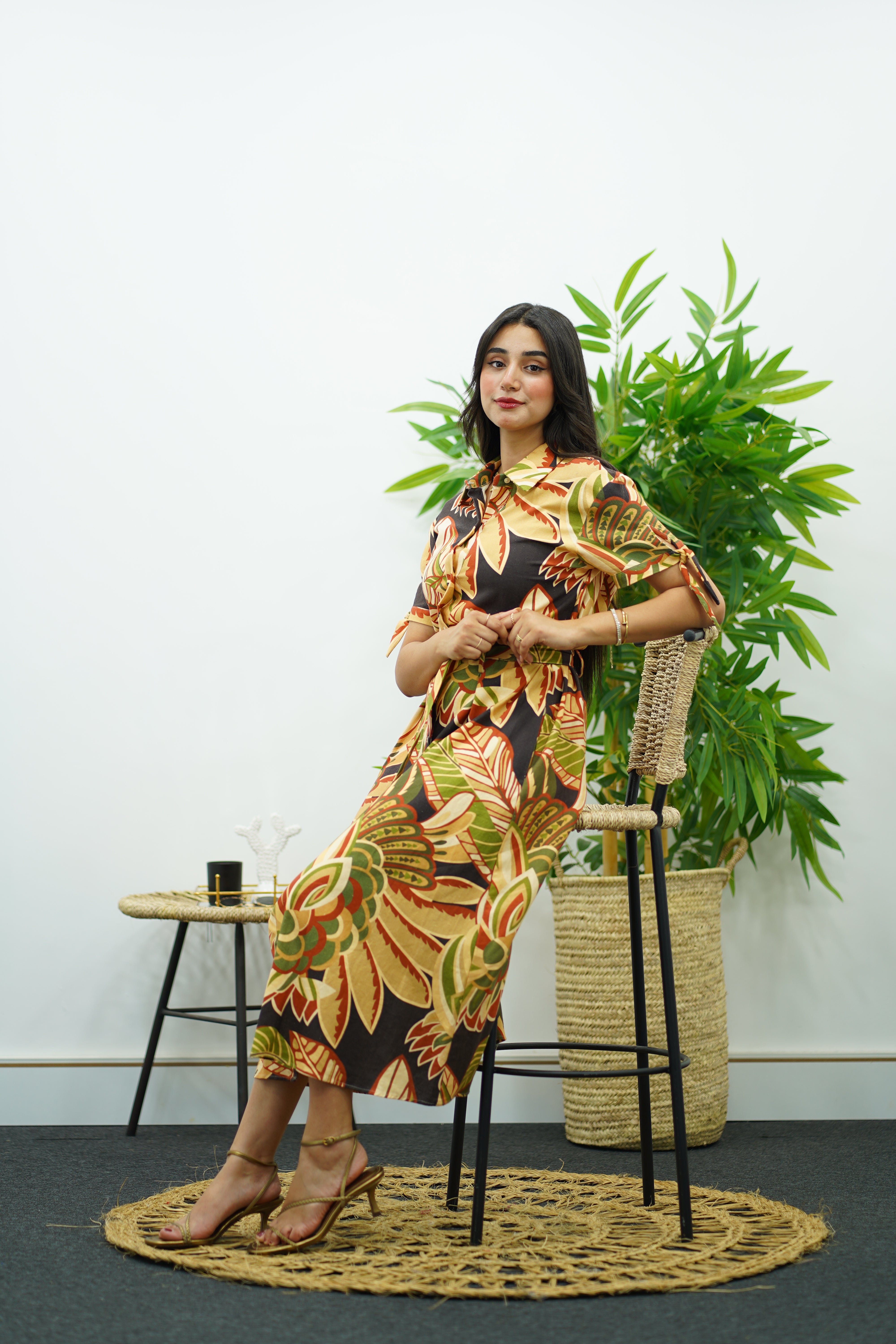 Robe En lin imprimée