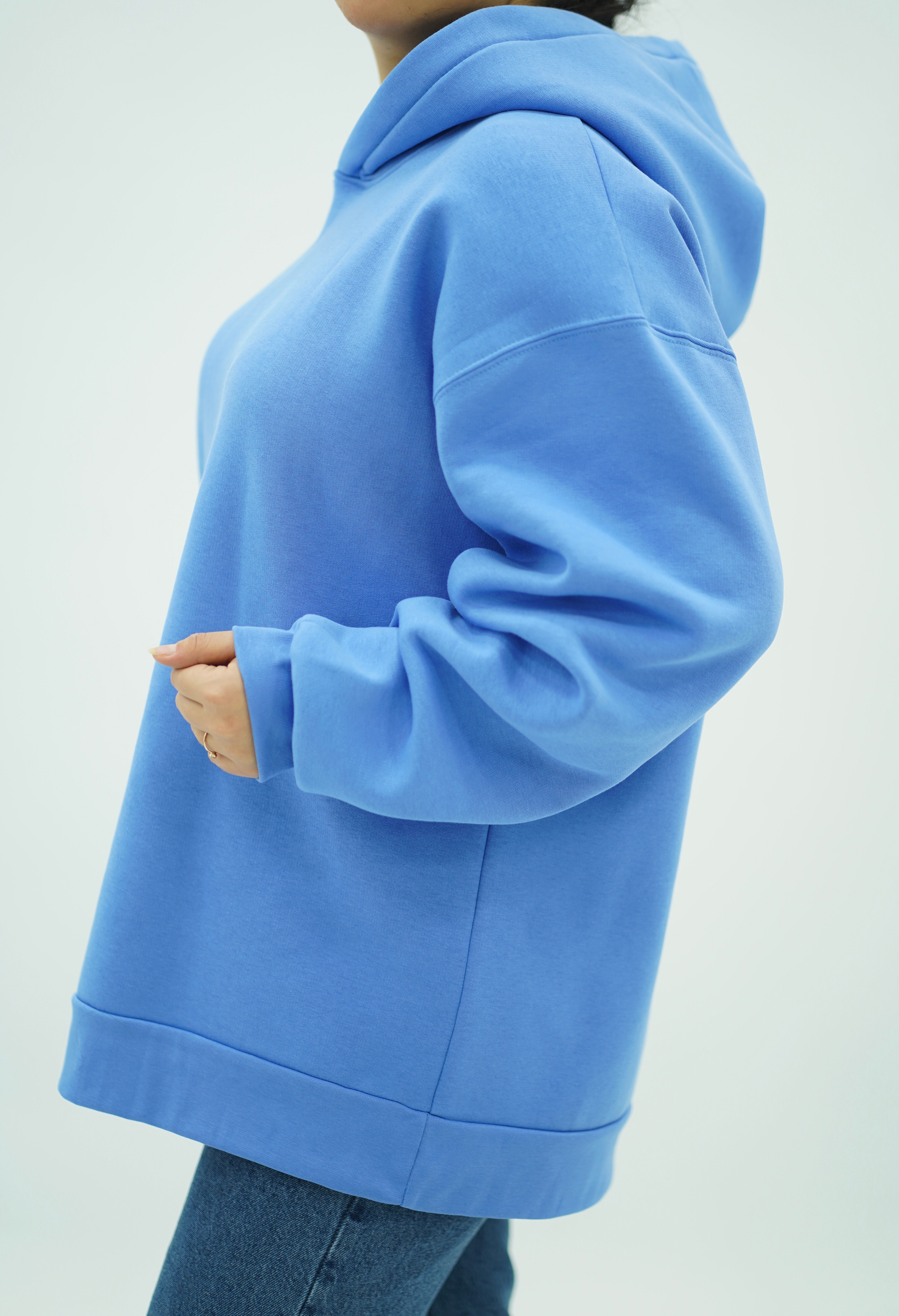 Capuche Bleu turquoise oversize