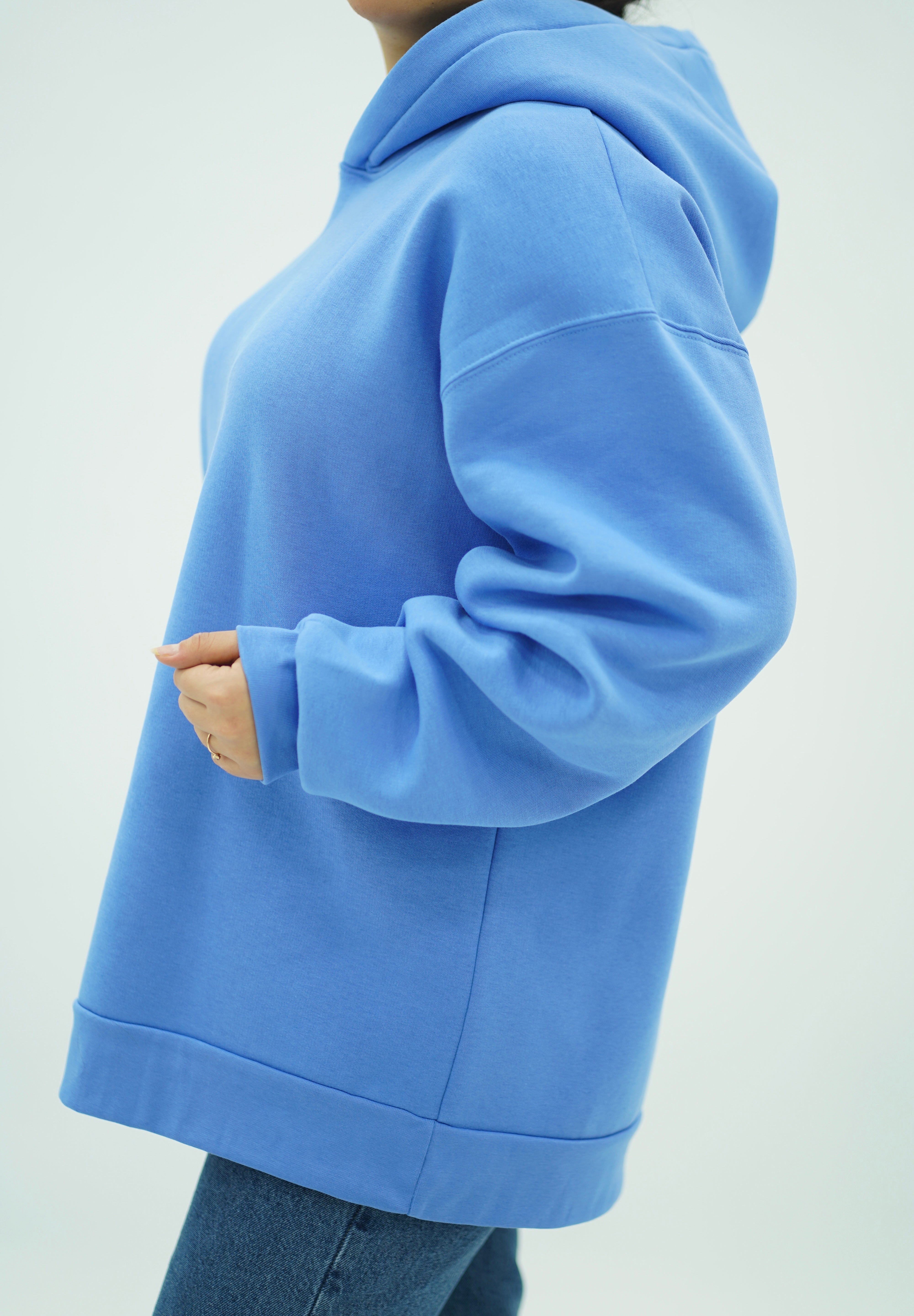 Capuche Bleu turquoise oversize