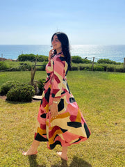 Robe Graphique Multicolore