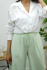 Pantalon large en lin