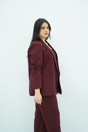 Tailleur Bordeaux Profond - Botonné