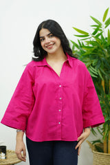 Chemise En lin Rose Fuchsia