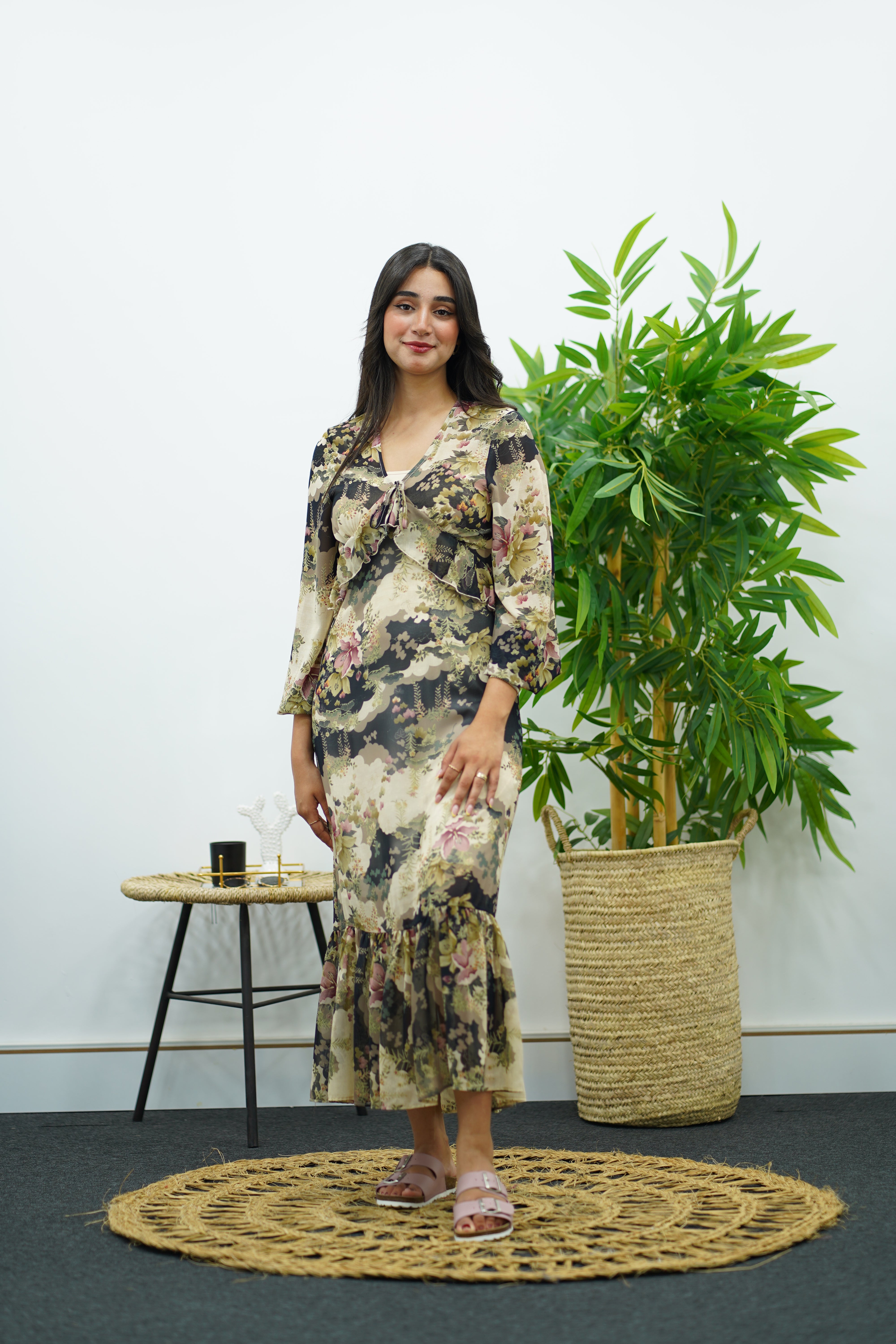 Robe fluide à imprimé floral vintage