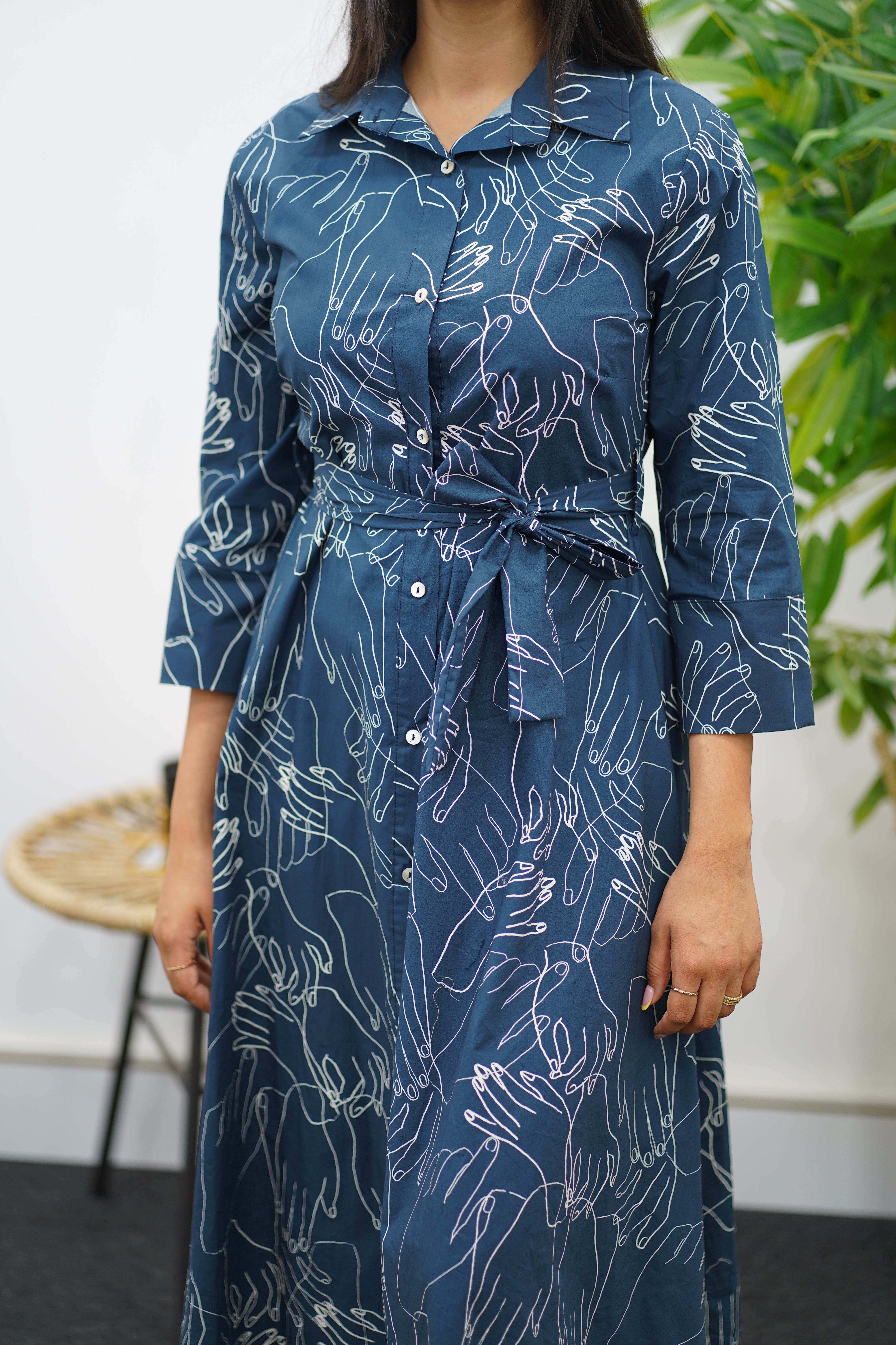Robe chemise fluide à imprimé floral