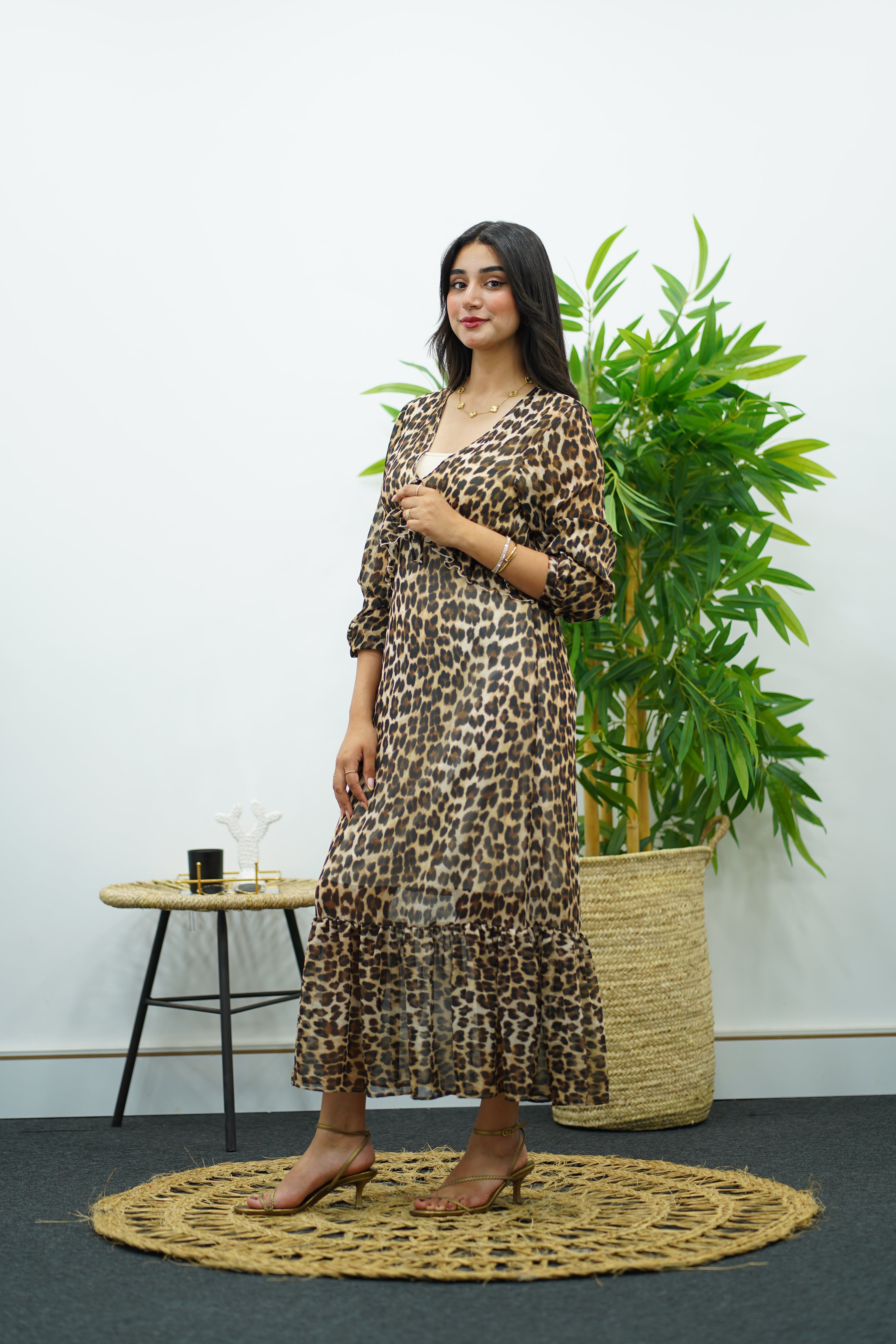 Robe à l’imprimé fluide léopard