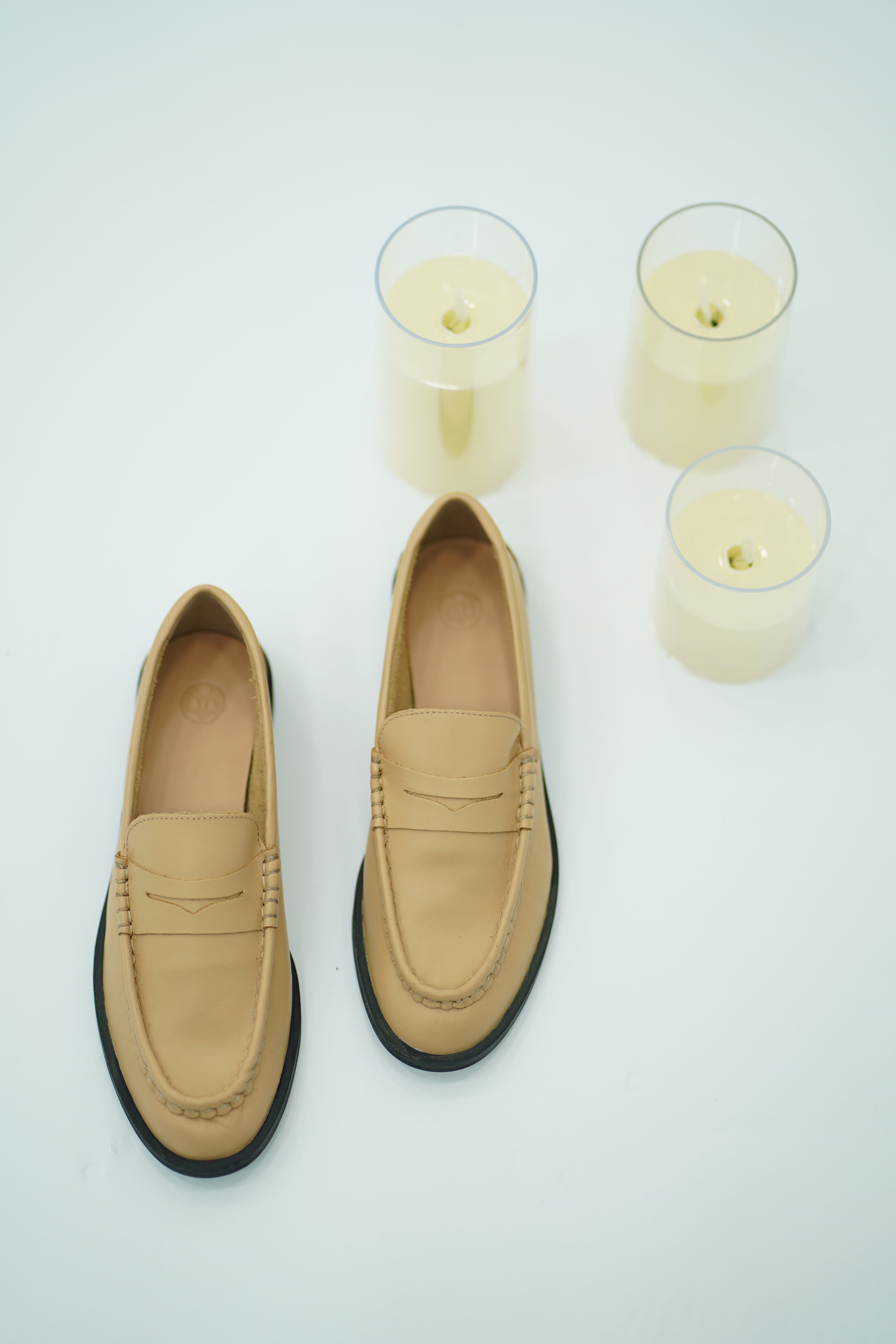 Mocassins cuir En Beige