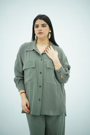 Ensemble Vert militaire Matière Tencel
