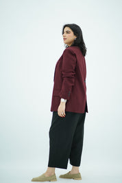 Blazer Bordeaux avec Fente Dorsale
