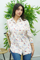 Chemise en Lin à Motifs