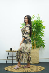 Robe fluide à imprimé floral vintage