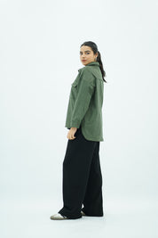 Surchemise Vert en Faux Daim