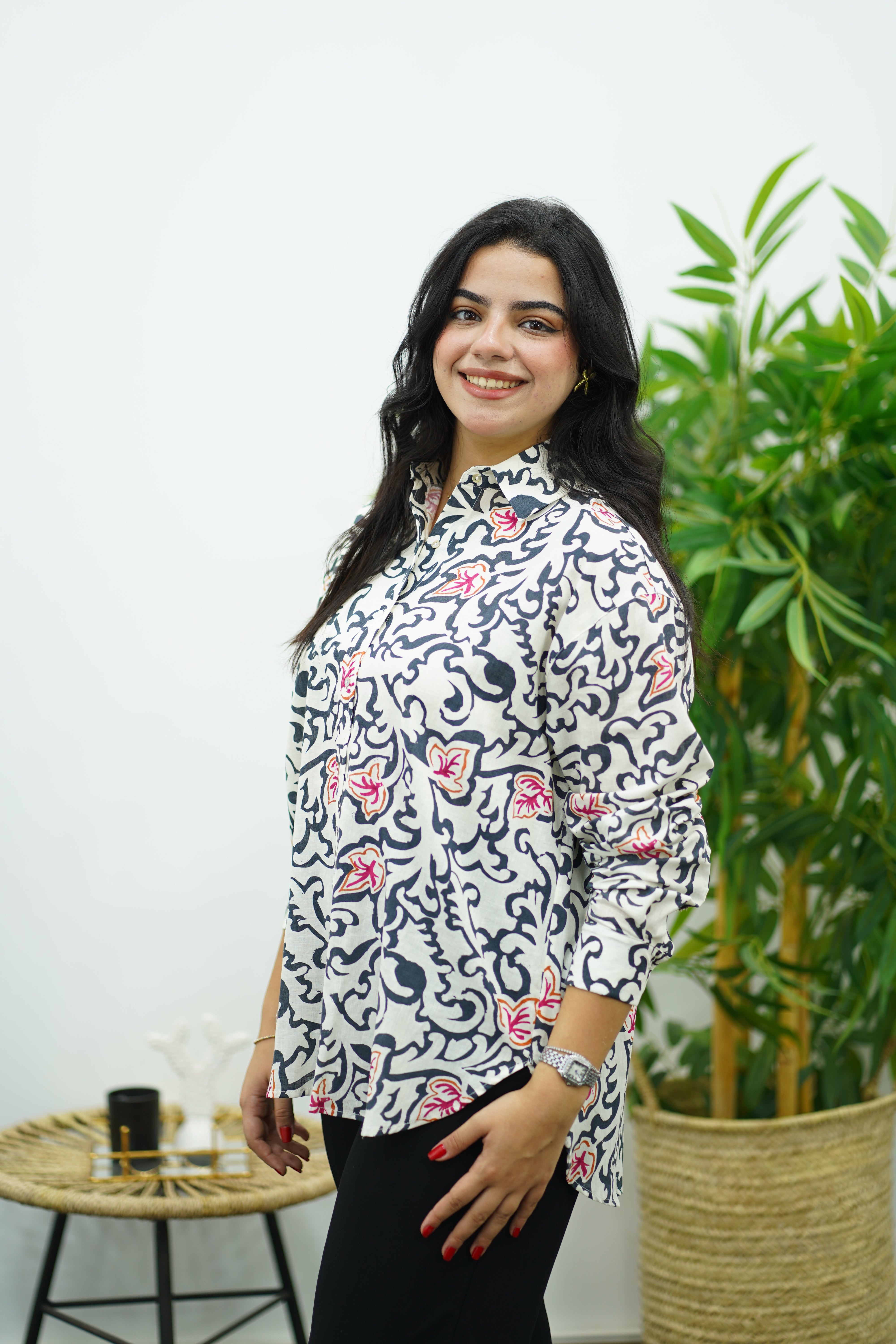 Chemise à motifs floral