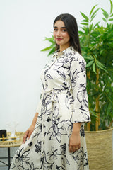 Robe En Satin Fleurie