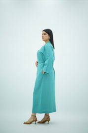 Robe en Lin Bleu Turquoise