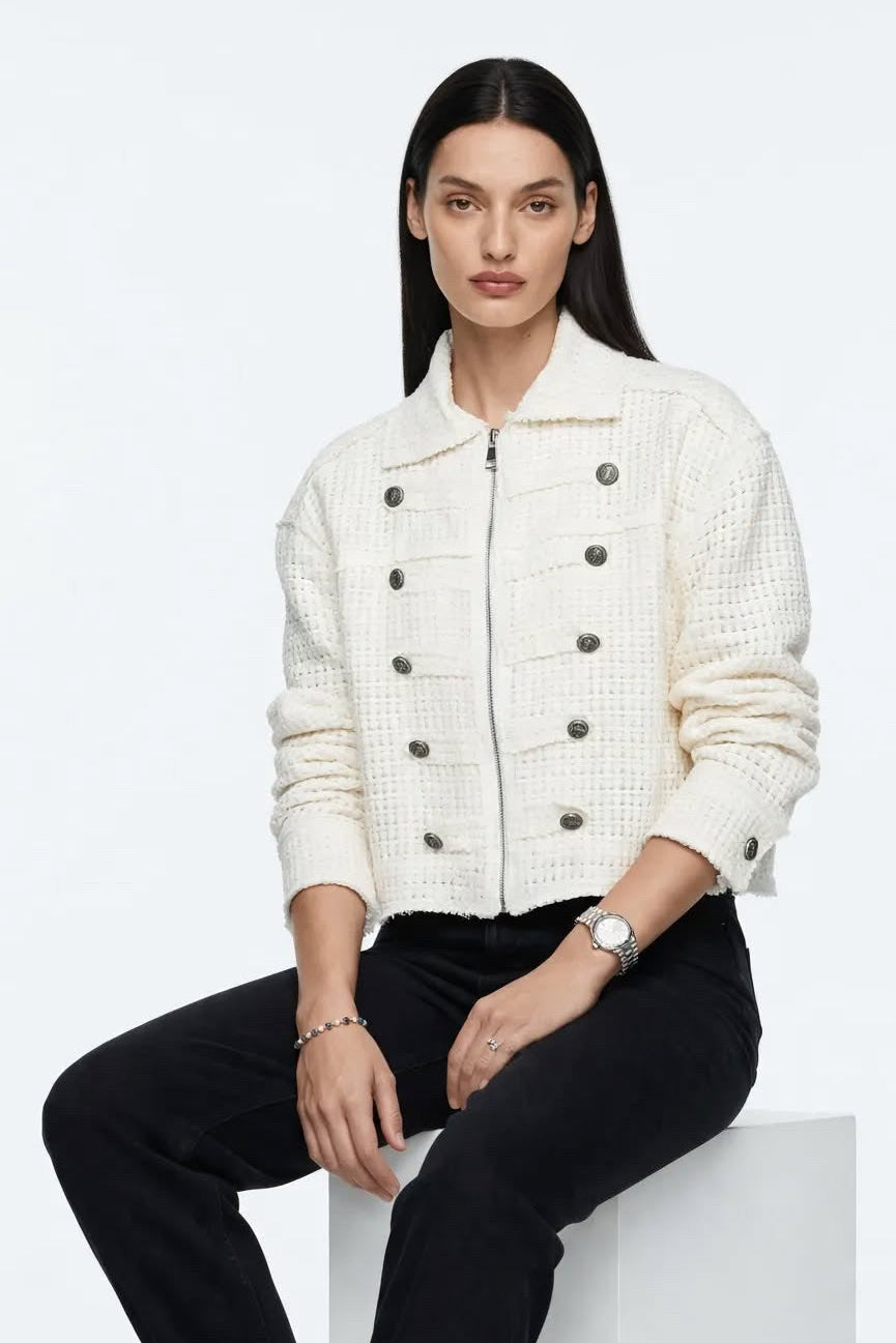 Veste Courte en Tweed 🩶