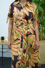 Robe En lin imprimée