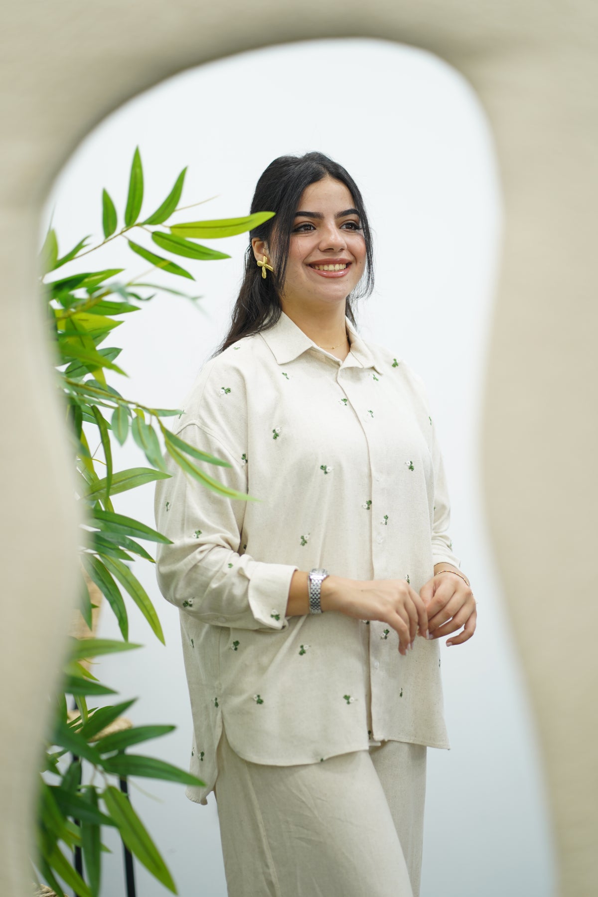 Chemise En lin brodé