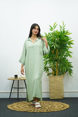 Robe Gandoura En crêpe- Vert eau