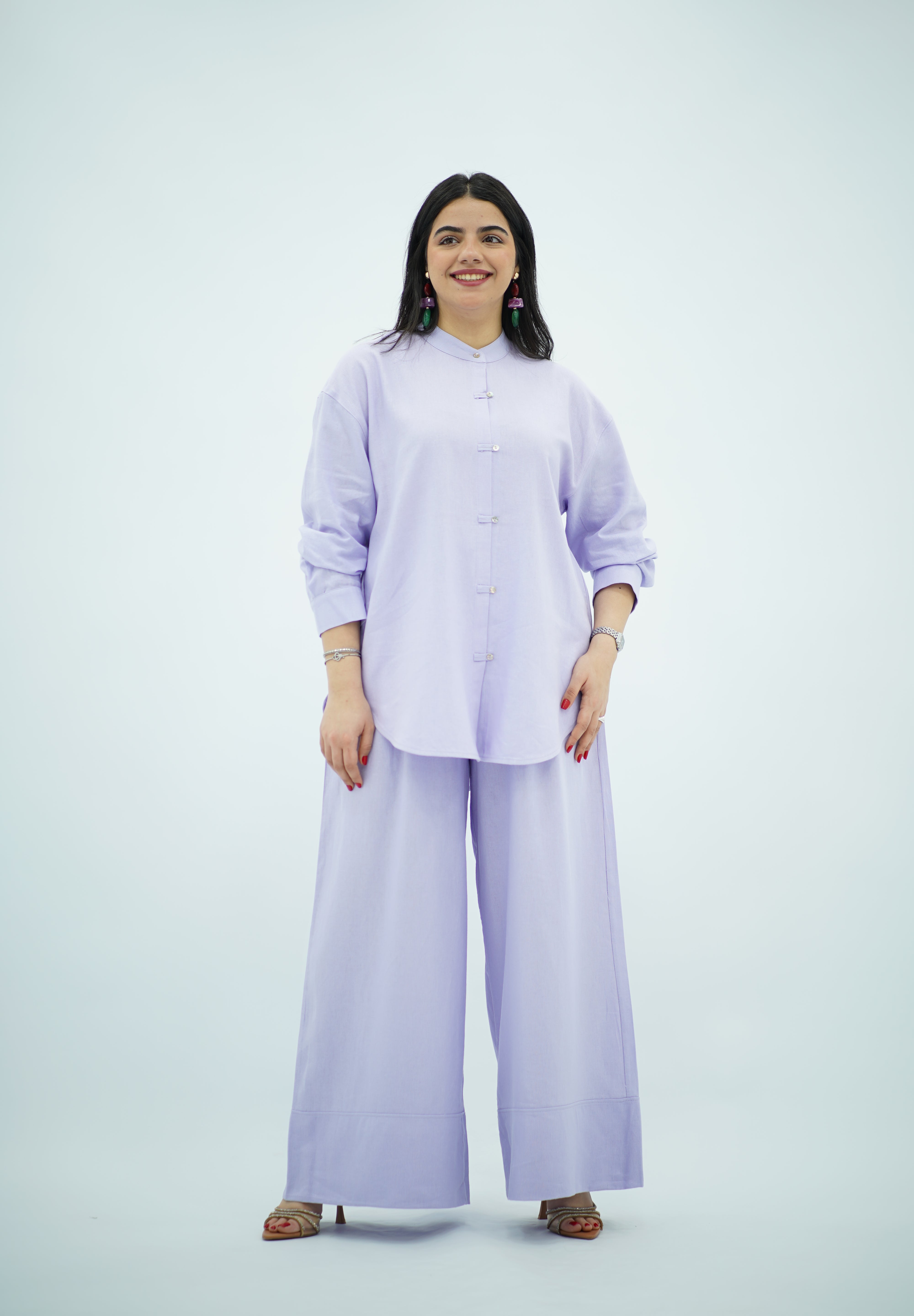 Ensemble En Lin Mauve clair