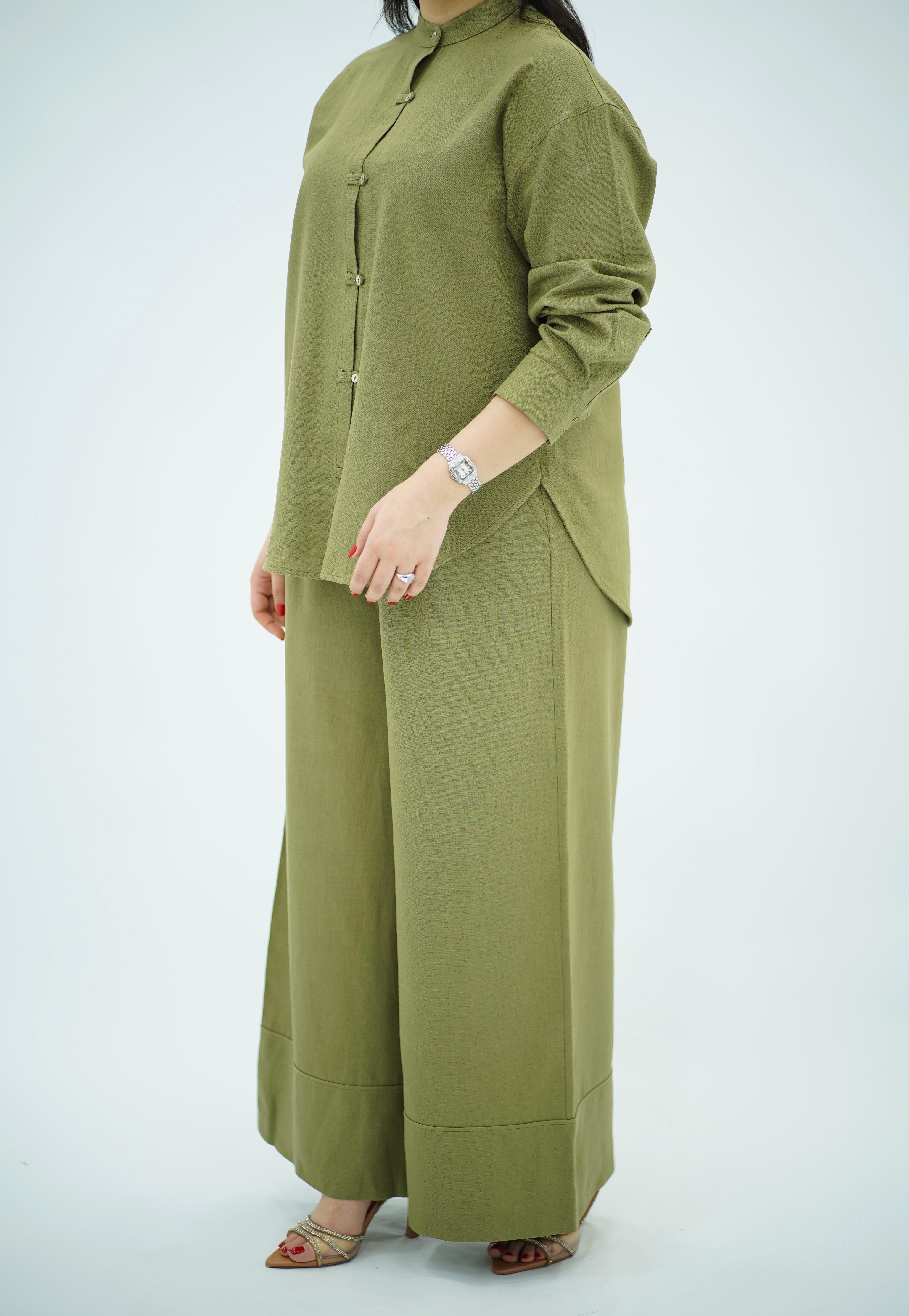 Ensemble En lin Vert anis