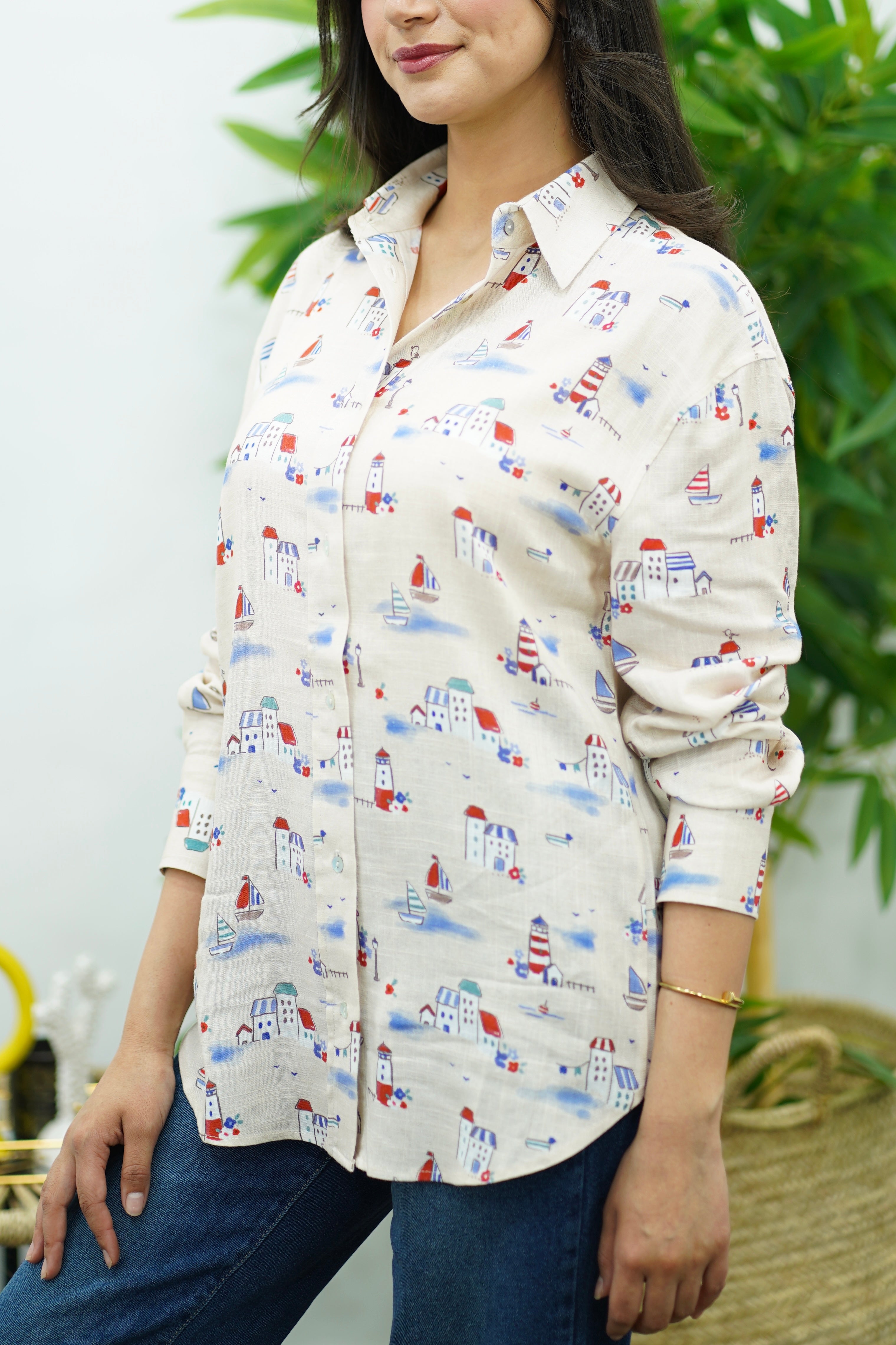 Chemise en Lin à Motifs