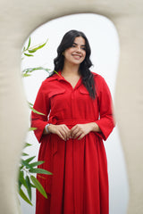 Robe En crêpe Rouge 🌹
