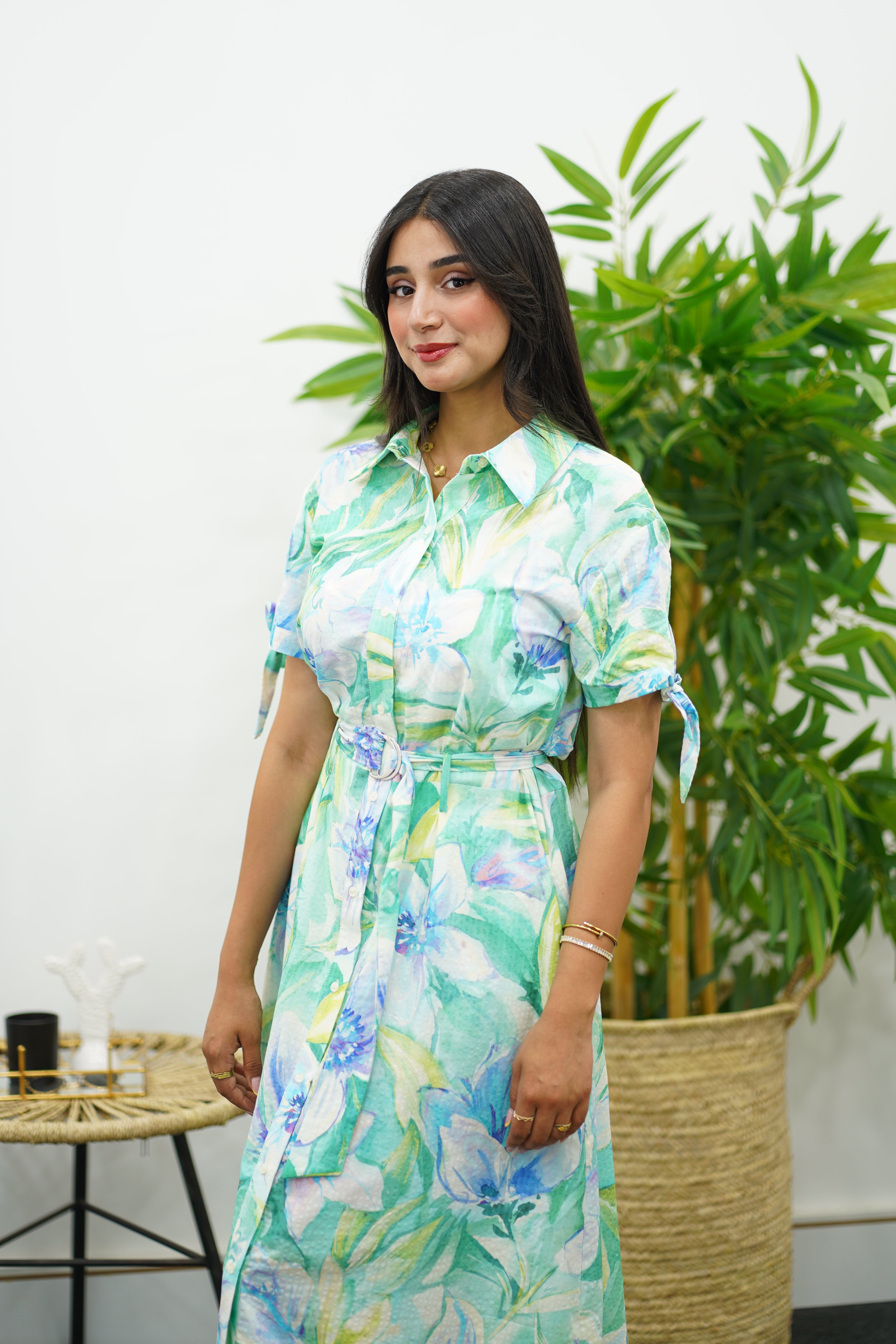 Robe longue à imprimé floral pastel
