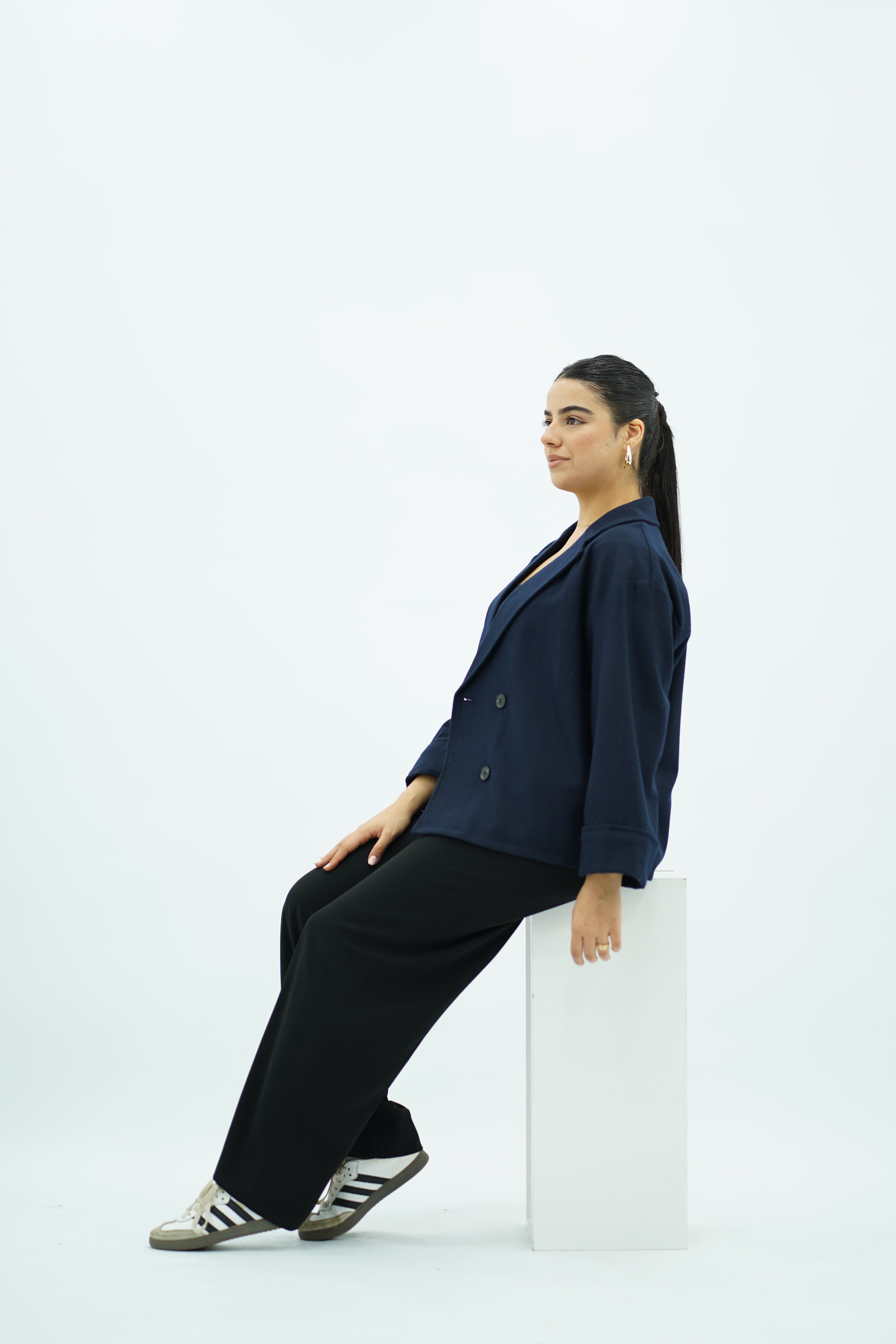 Veste Courte Oversize Bleu