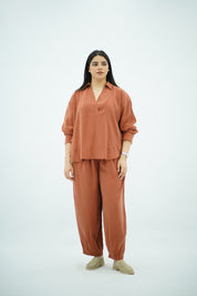 Ensemble Détente en Tencel Rouge brique