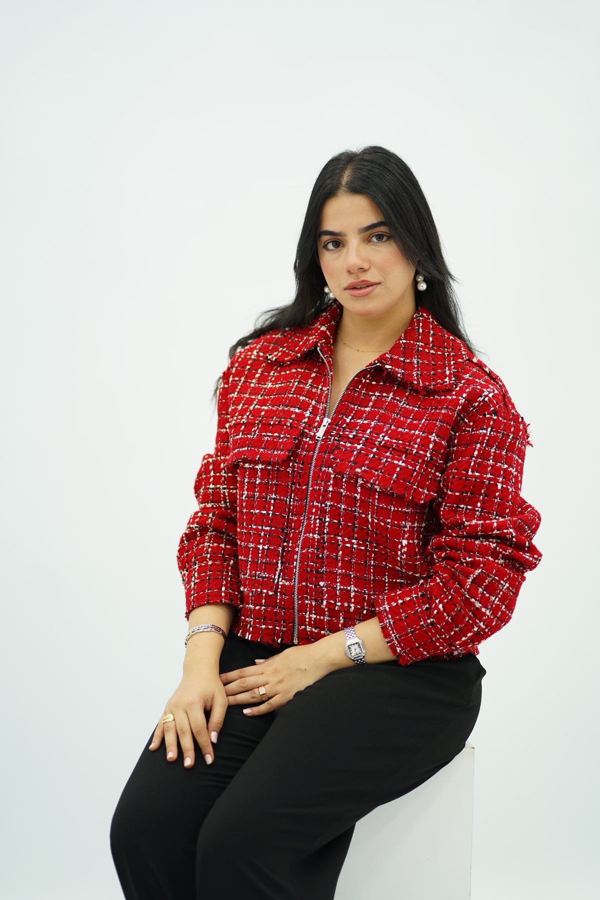 Bomber En tweed Rouge 🌹