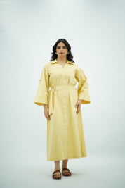 Robe Longue en popeline Jaune