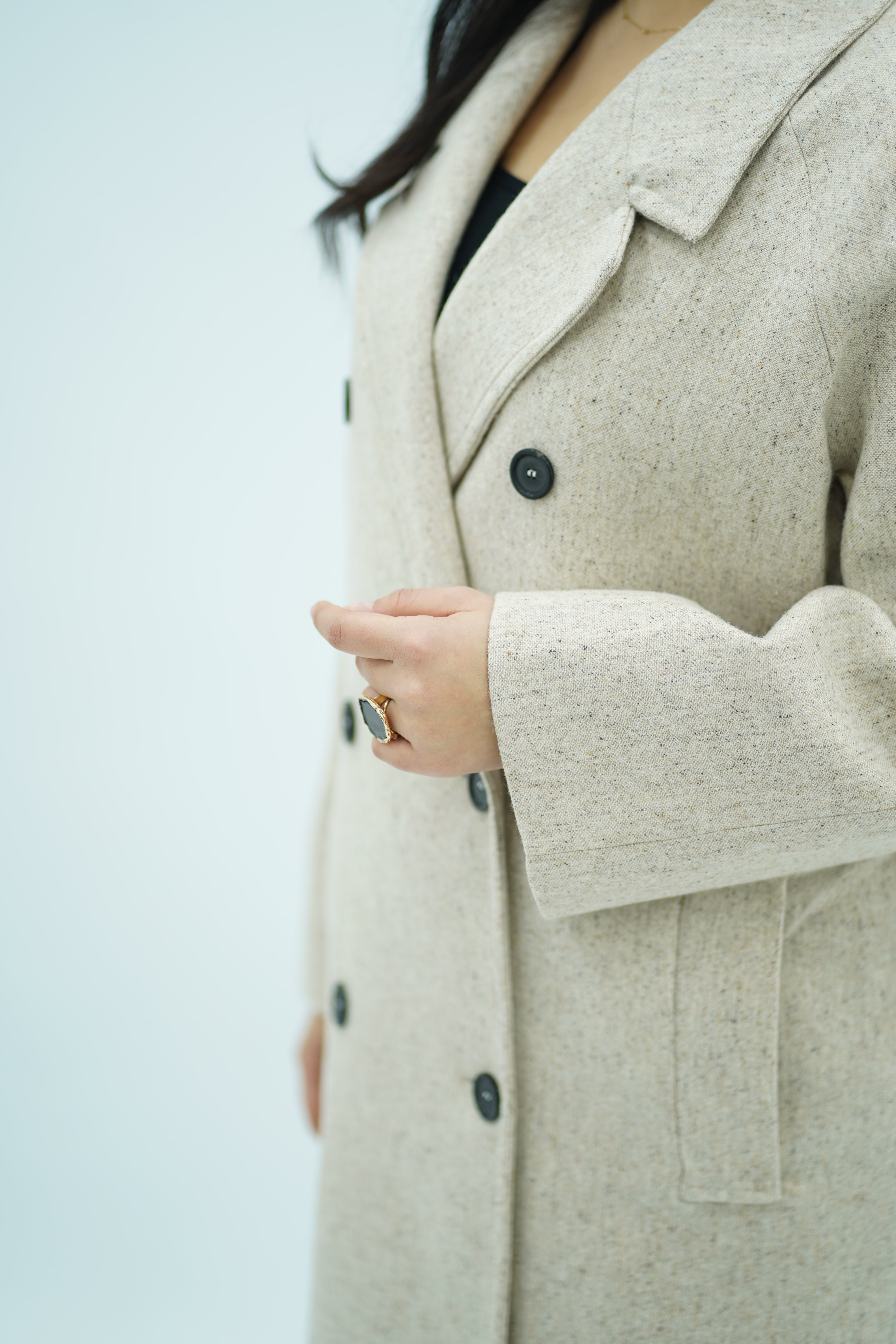 Manteau oversize Blanc cassé