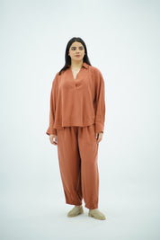 Ensemble Détente en Tencel Rouge brique