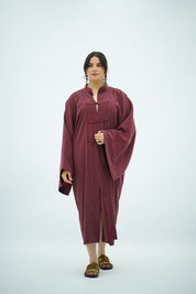 Gandoura Bordeaux en Tencel
