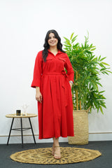 Robe En crêpe Rouge 🌹