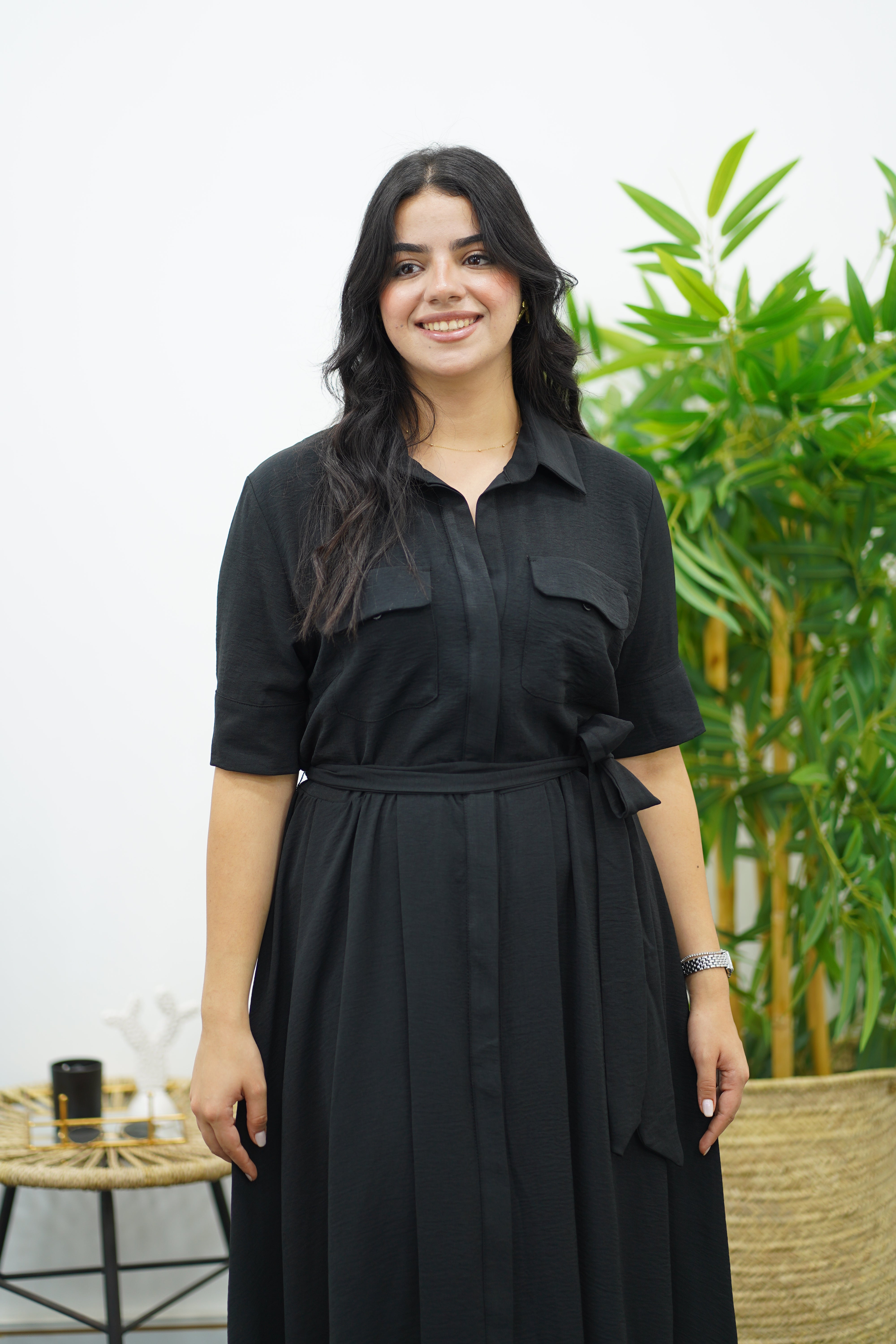 Robe Noire En crêpe