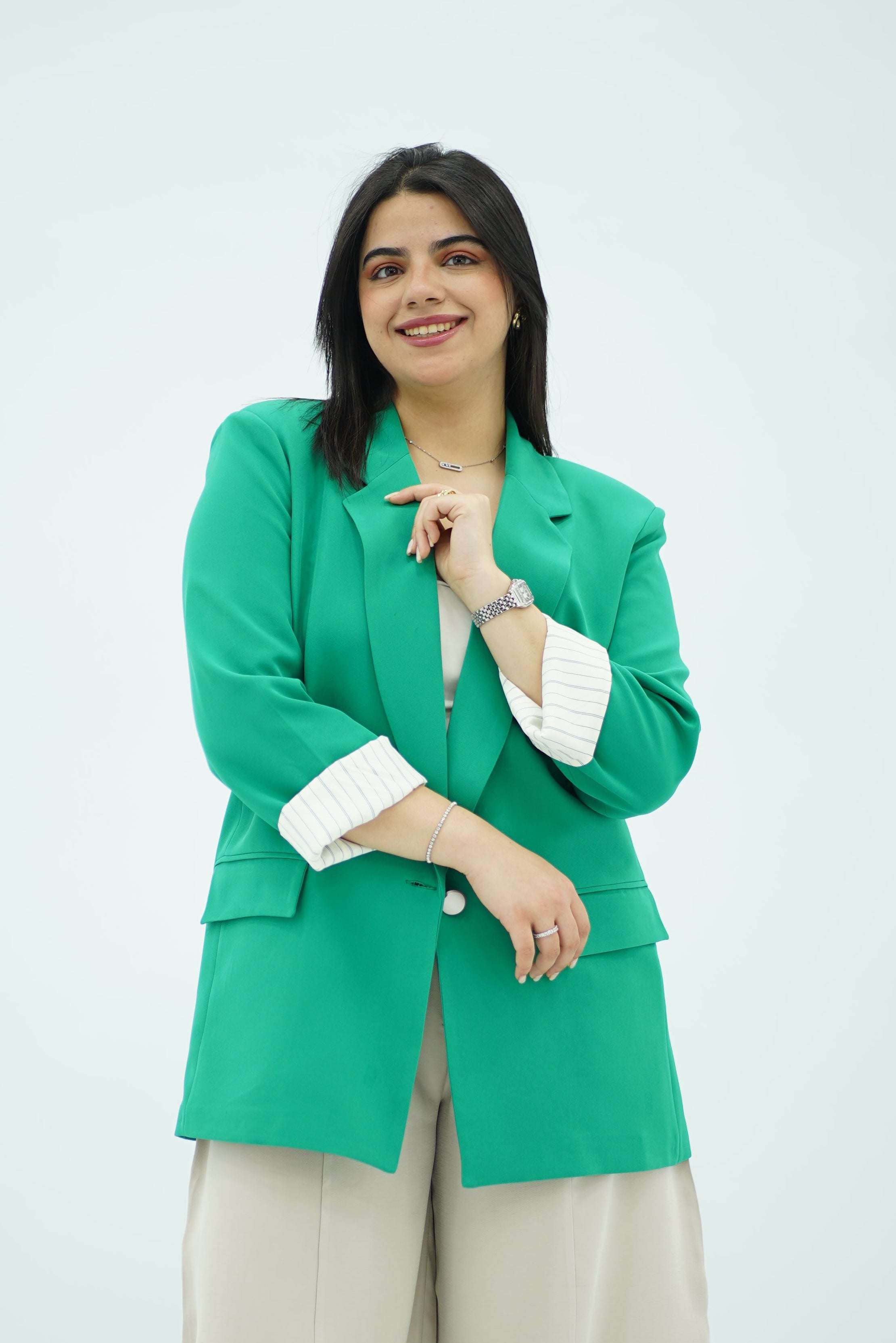 Blazer Vert Émeraude Structuré