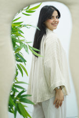 Chemise oversize en Lin Rayé