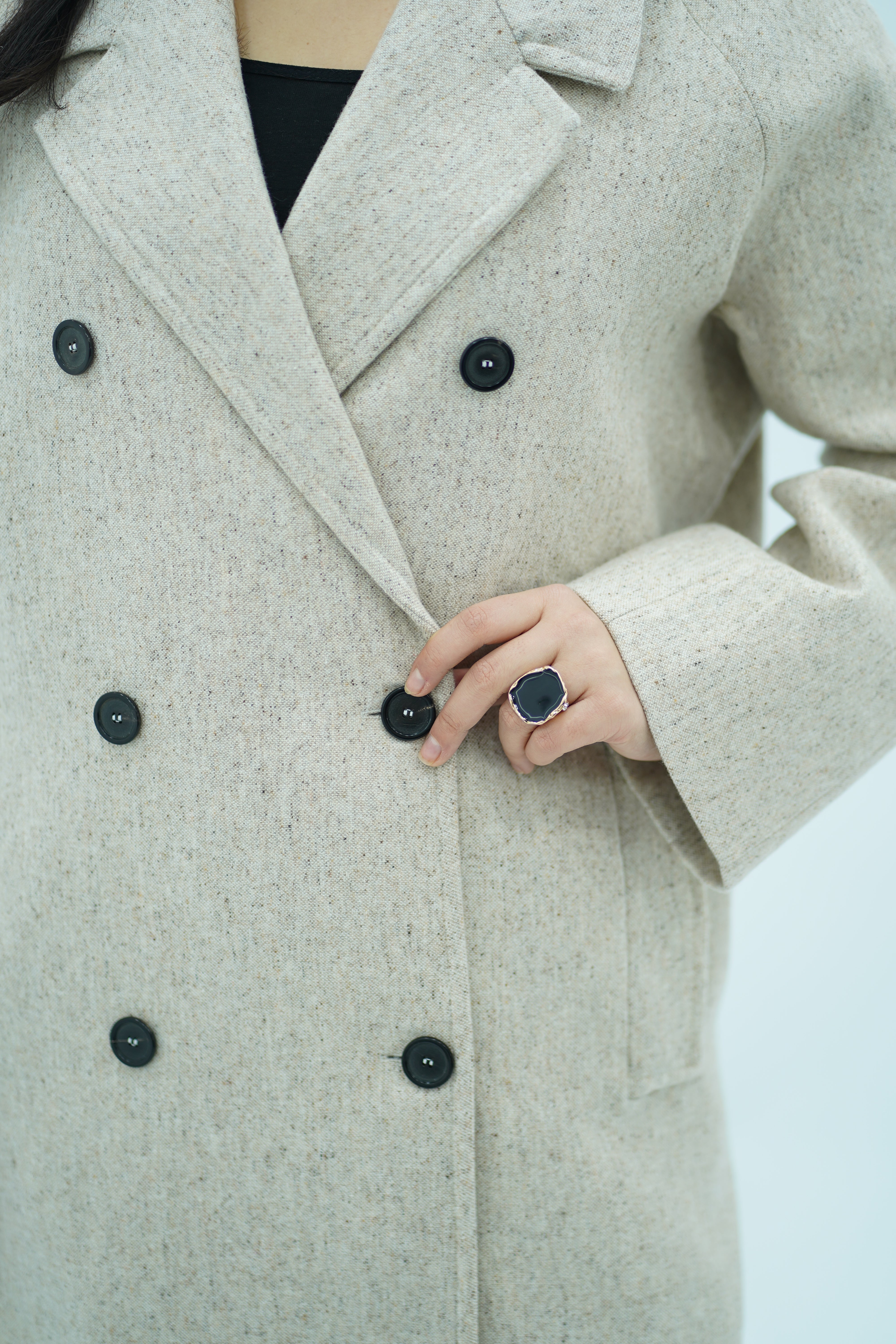 Manteau oversize Blanc cassé