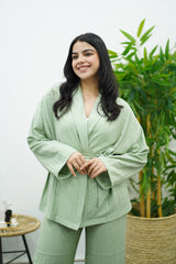 Ensemble Fluide Style Kimono - Vert eau