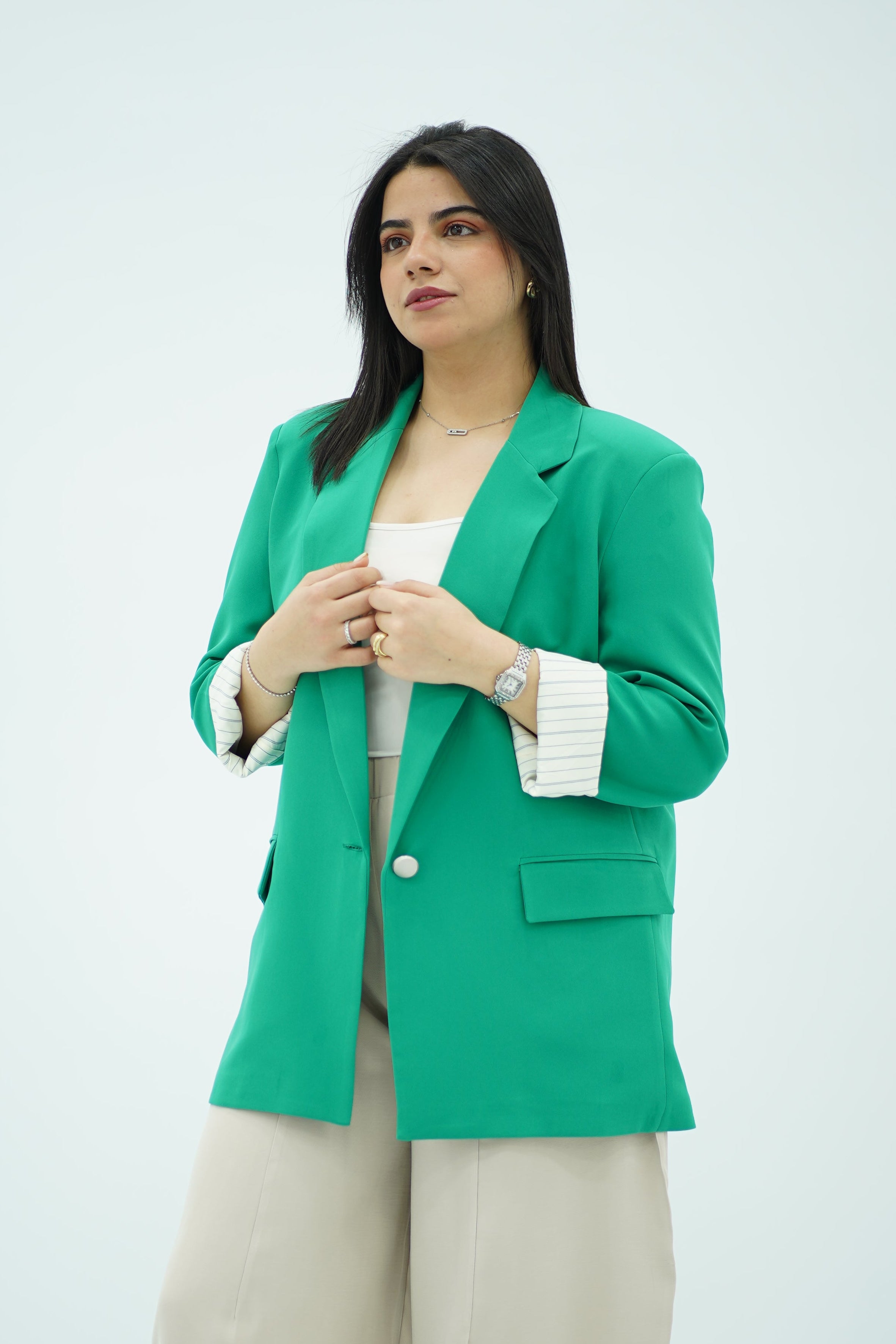 Blazer Vert Émeraude Structuré
